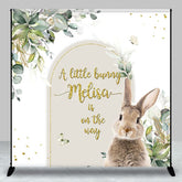 Aperturee - Aperturee Spring Plant Bunny Custom Name Baby Shower Backdrop